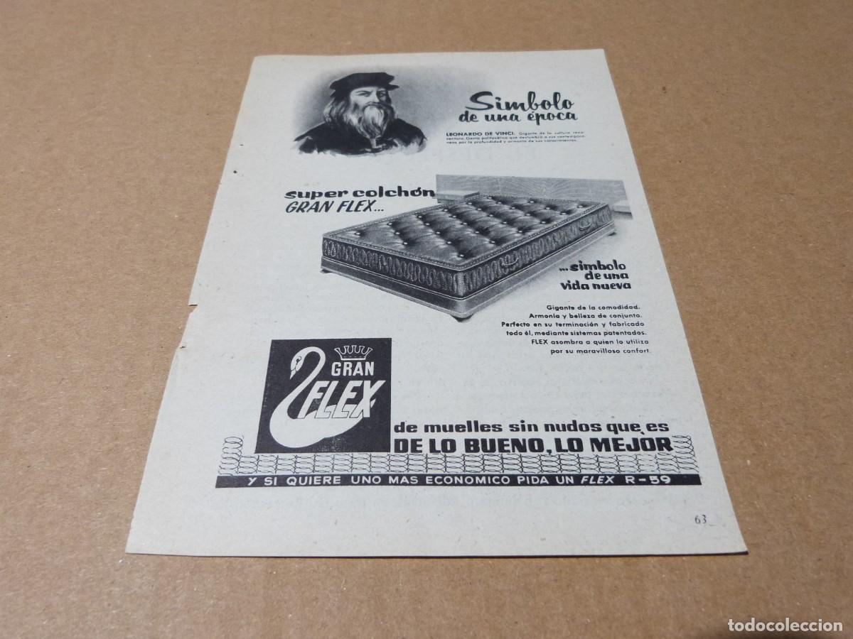 Cat&aacute;logos publicitarios: Anuncio colchon Gran Flex Leonardo da Vinci - Publicidad de los a&ntilde;os 50