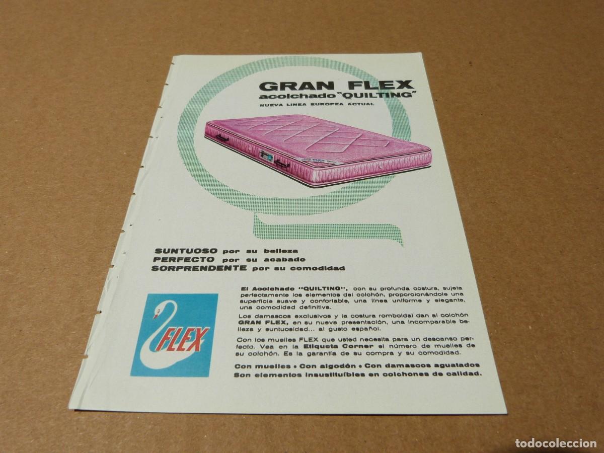 Cat&aacute;logos publicitarios: Anuncio colchon Gran Flex acolchado quilting nueva lines europea actual - Publicidad de los a&ntilde;os 60