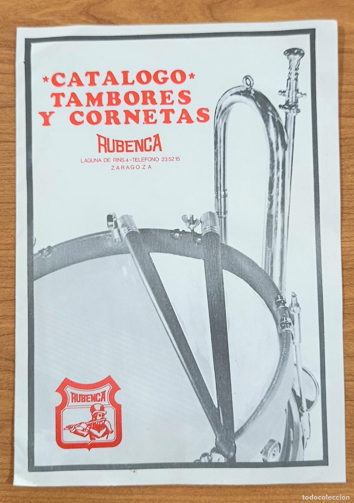 Cat&aacute;logos publicitarios: CATALOGO TAMBORES Y CORNETAS RUBENCA. ZARAGOZA FEBRERO 1979