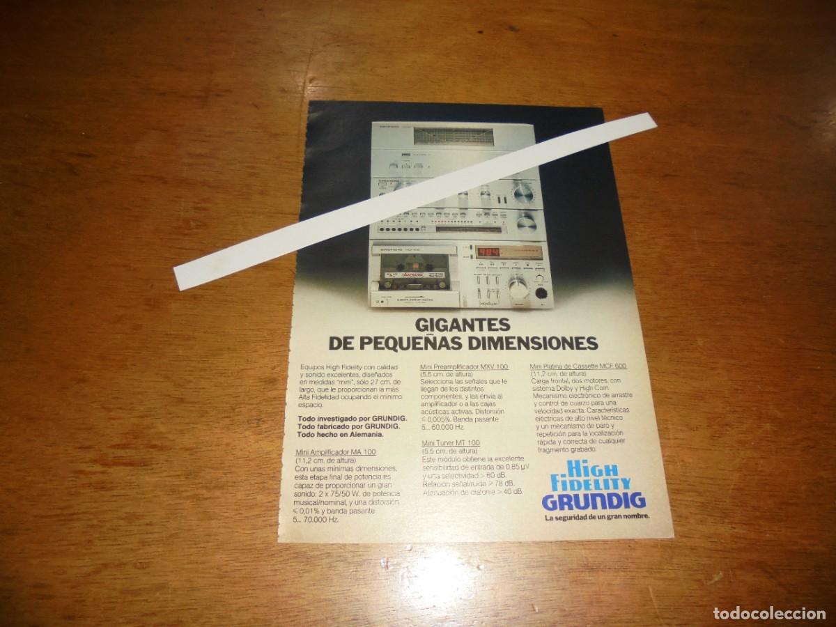 Cat&aacute;logos publicitarios: PUBLICIDAD 1981: GRUNDIG ALTA FIDELIDAD