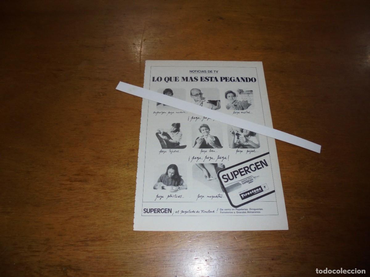Cat&aacute;logos publicitarios: PUBLICIDAD 1981: PEGAMENTO SUPERGEN. FIRESTONE