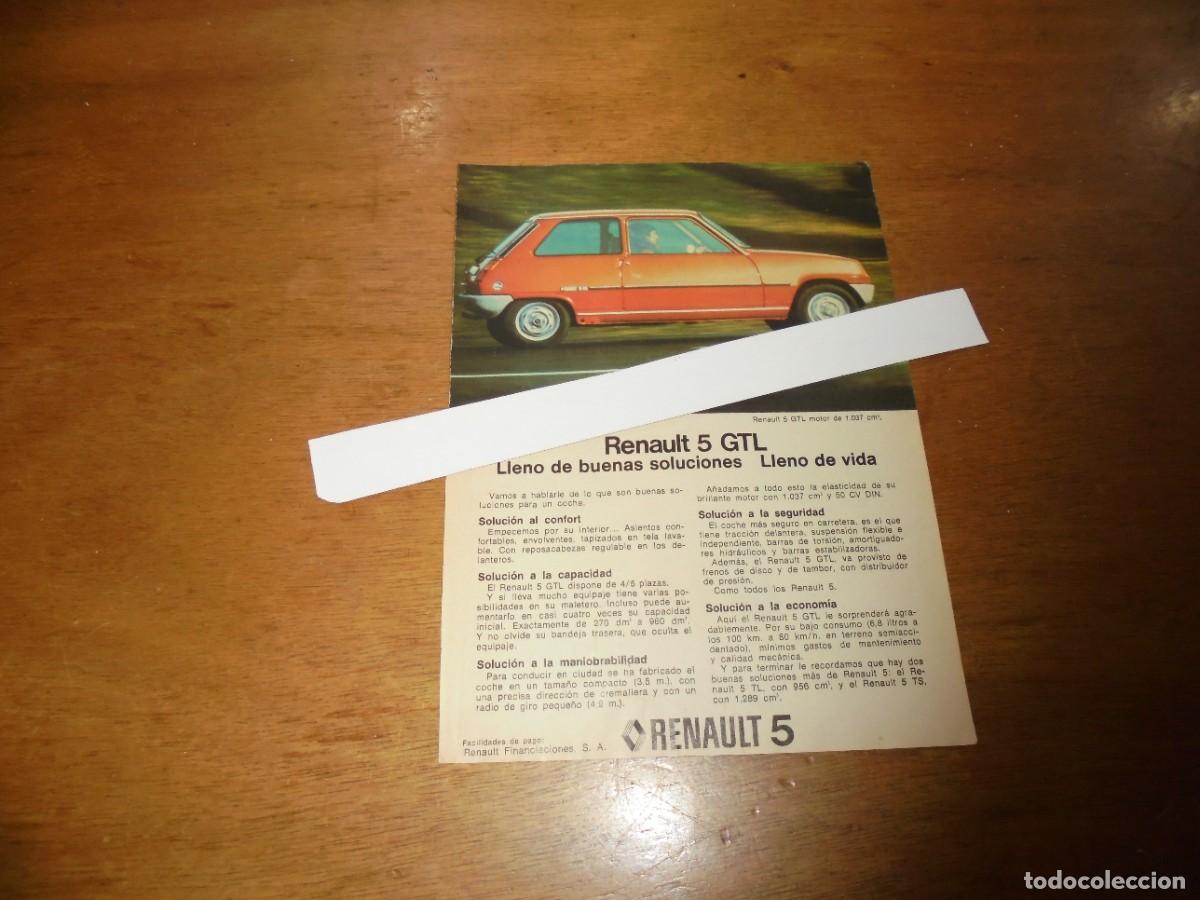 Cat&aacute;logos publicitarios: PUBLICIDAD 1976: RENAULT 5 // SISTEMA EL INGL&Eacute;S DE HOY CON AUDIO CONTROL