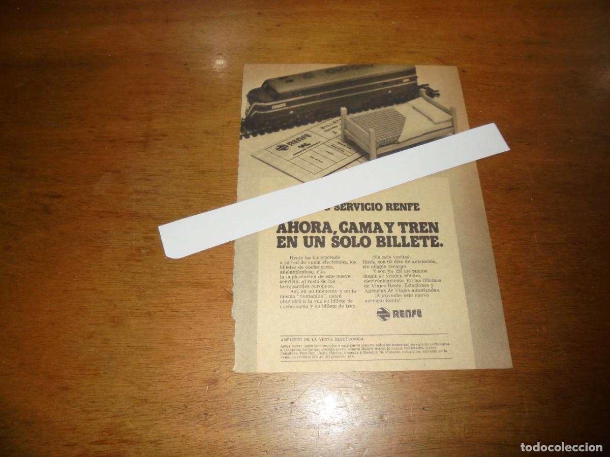 Werbekataloge: PUBLICIDAD 1976: RENFE, NUEVO SERVICIO DE CAMA Y TREN EN UN SOLO BILLETE