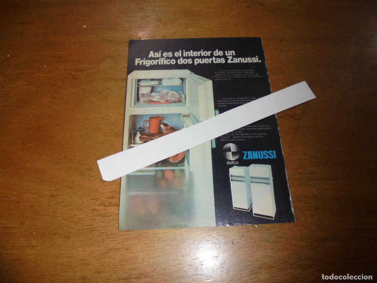 Cat&aacute;logos publicitarios: PUBLICIDAD 1977: FRIGOR&Iacute;FICO DE DOS PUERTAS ZANUSSI / RENFE COCHE-CAMA