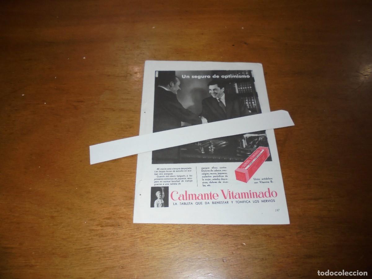 Cat&aacute;logos publicitarios: PUBLICIDAD 1963: CALMANTE VITAMINADO, UN SEGURO DE OPTIMISMO.