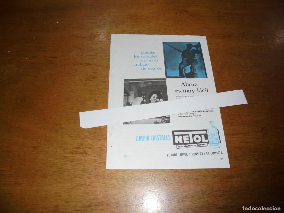 Cat&aacute;logos publicitarios: PUBLICIDAD 1963: LIMPIACRISTALES NETOL