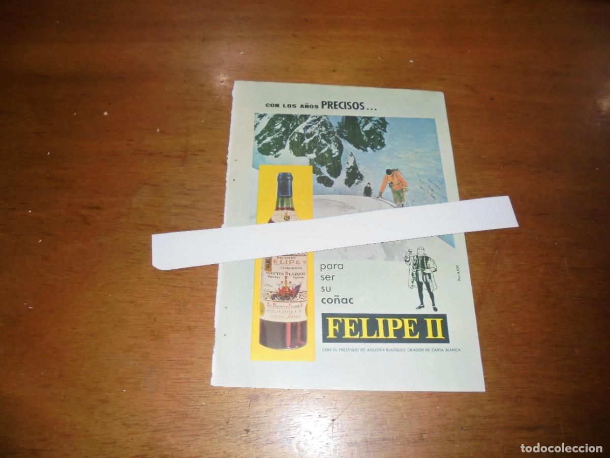 Cat&aacute;logos publicitarios: PUBLICIDAD 1963: CO&Ntilde;AC FELIPE II / FRISO PANEL PL&Aacute;STICO MACHIHEMBRADO