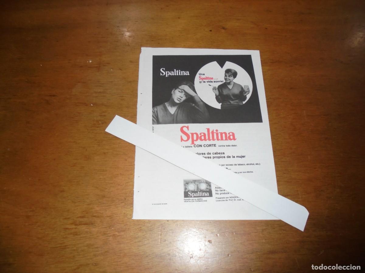 Cat&aacute;logos publicitarios: PUBLICIDAD 1963: SPALTINA LA TABLETA CON CORTE PARA TODO DOLOR.