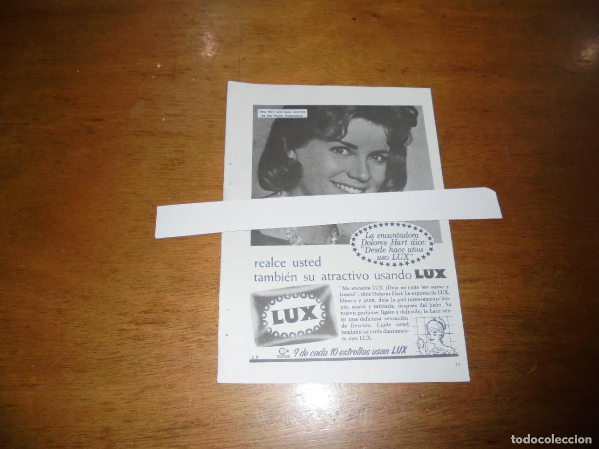 Cat&aacute;logos publicitarios: PUBLICIDAD 1963: JAB&Oacute;N LUX CON DOLORES HART. 9 DE CADA 10 ESTRELLAS USAN LUX.