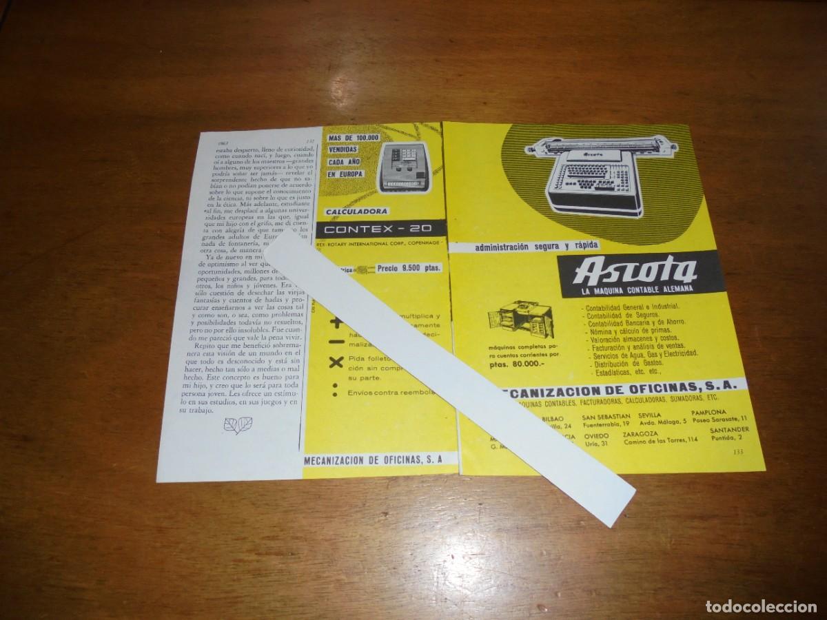 Cat&aacute;logos publicitarios: PUBLICIDAD 1963: M&Aacute;QUINA CONTABLE ALEMANA ASCOTA. CALCULADORA CONTEX-20
