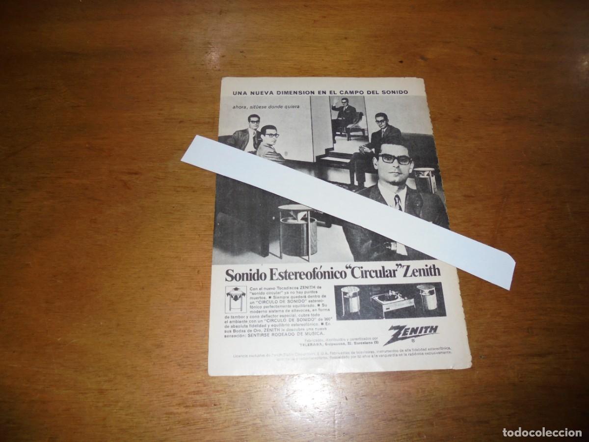 Cat&aacute;logos publicitarios: PUBLICIDAD 1969: TOCADISCOS CON SONIDO ESTEREOF&Oacute;NICO CIRCULAR ZENITH