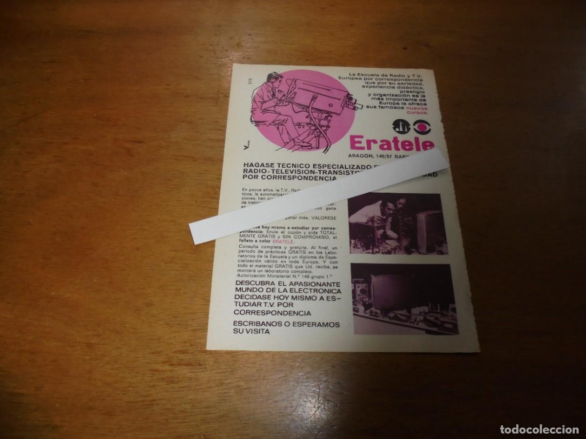 Cat&aacute;logos publicitarios: PUBLICIDAD 1969: ERATELE ESCUELA DE RADIO Y TV