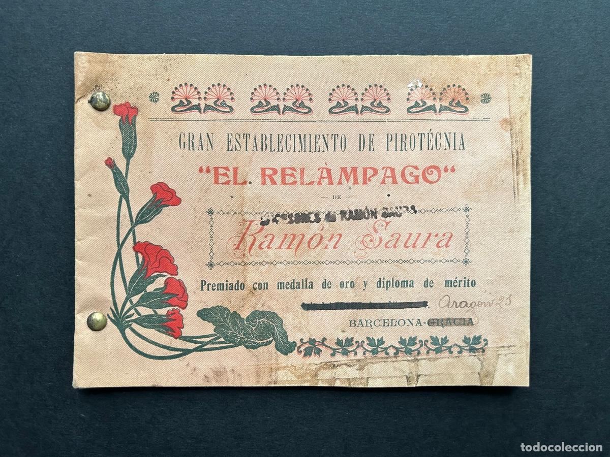 Cat&aacute;logos publicitarios: Cat&aacute;logo El Rel&aacute;mpago &ndash; Gran Establecimiento de pirot&eacute;cnia &ndash; Saura &ndash; Barcelona &ndash; Finales siglo XIX
