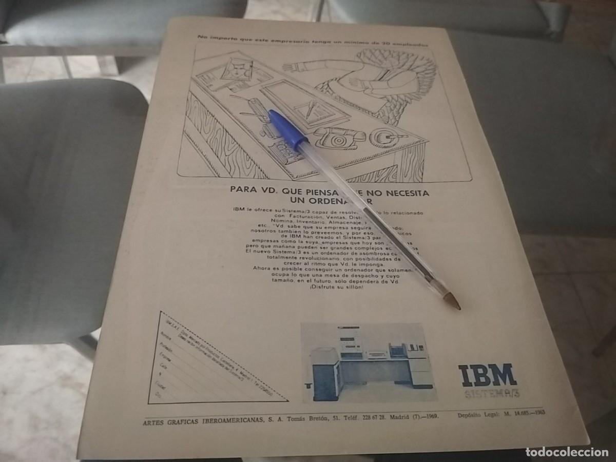Cat&aacute;logos publicitarios: ORDENADOR IBM ANUNCIO PUBLICIDAD REVISTA 1969