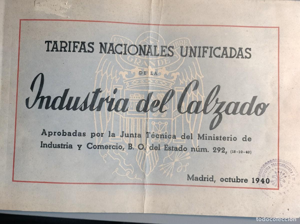 Cat&aacute;logos publicitarios: OCTUBRE DE 1940 - TARIFAS UNIFICADAS DE INDUSTRIA DEL CALZADO PRECIOS -25 HOJAS