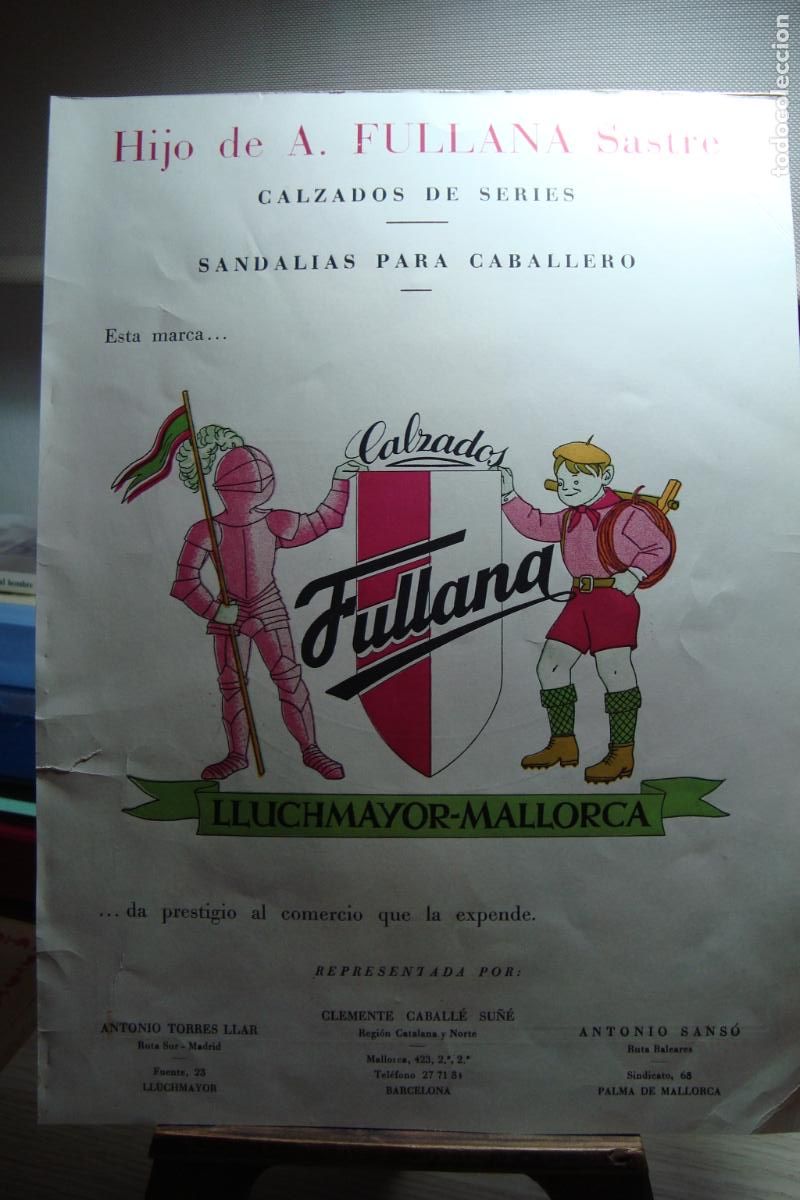 Cat&aacute;logos publicitarios: PUBLICIDAD 1958 CALZADOS FULLANA LUNCHMAYOR - MALLORCA. CALZADOS SALOM S.A GORILA VULCANIZADO