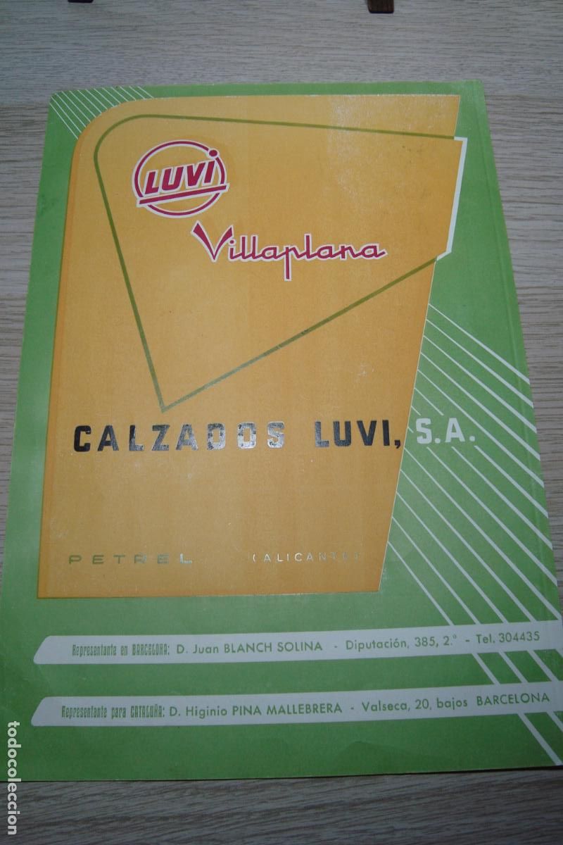 Cat&aacute;logos publicitarios: ANTIGUA PUBLICIDAD CALZADOS LUVI S.A VILLAPLANA. PETREL ALICANTE. BLANCH SOLINA.PINA MALLEBRERA 1958