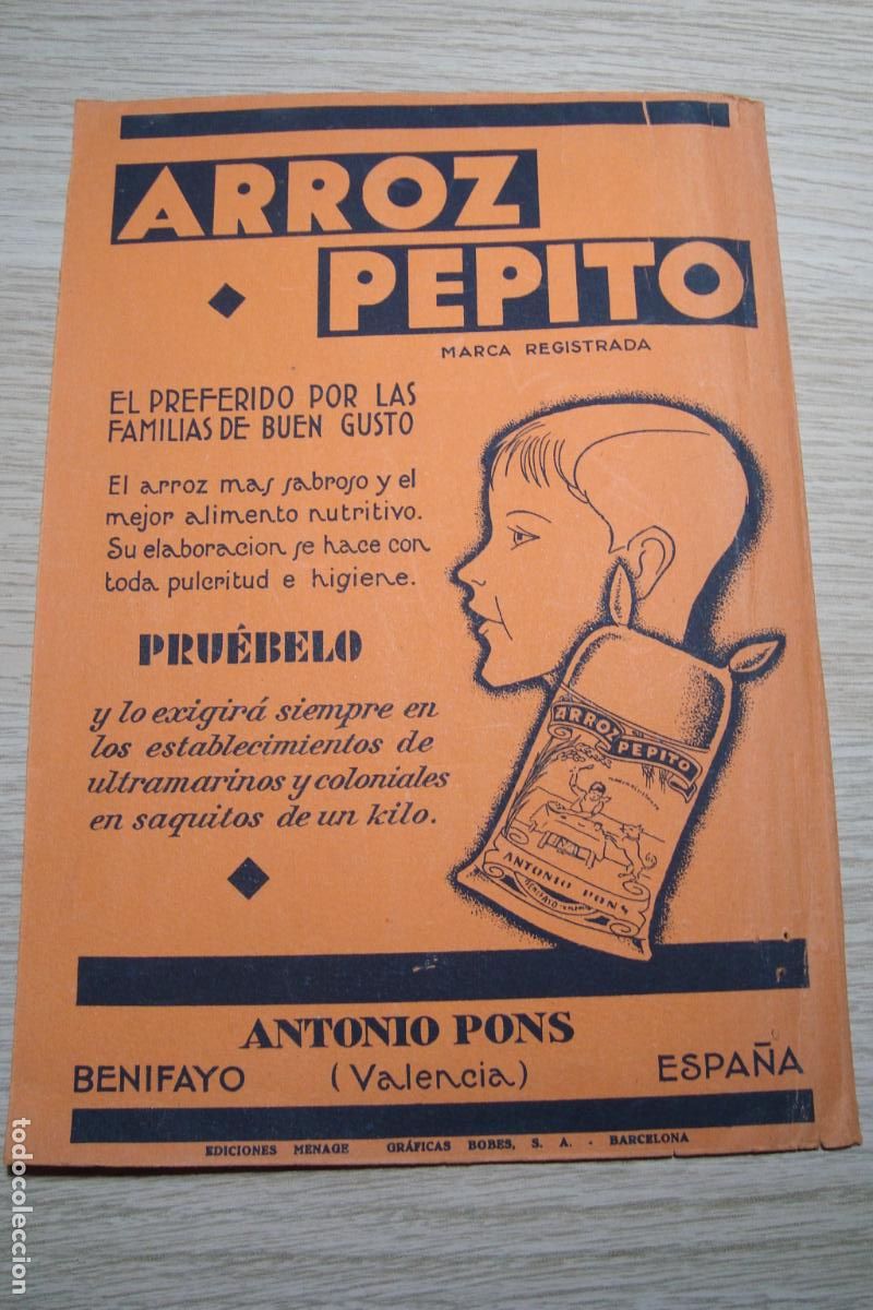 Cat&aacute;logos publicitarios: ANTIGUA PUBLICIDAD ARROZ PEPITO ANTONIO PONS. BENIFAYO VALENCIA 1933. AMATLLER. FREIXENET