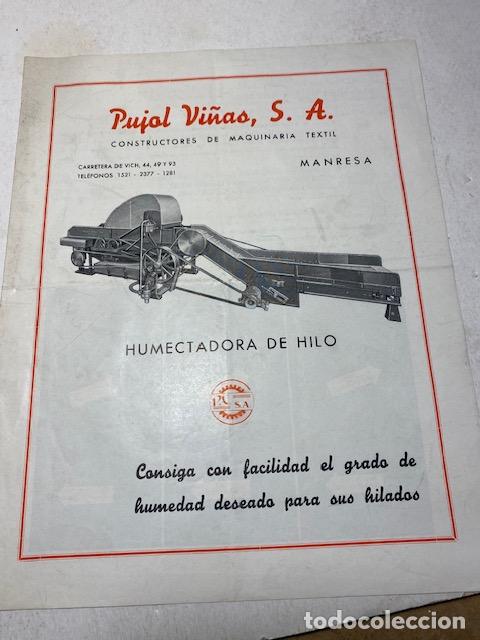 Cat&aacute;logos publicitarios: Manresa. Pujol Vi&ntilde;as, S.A. Humectadora de Hilo.