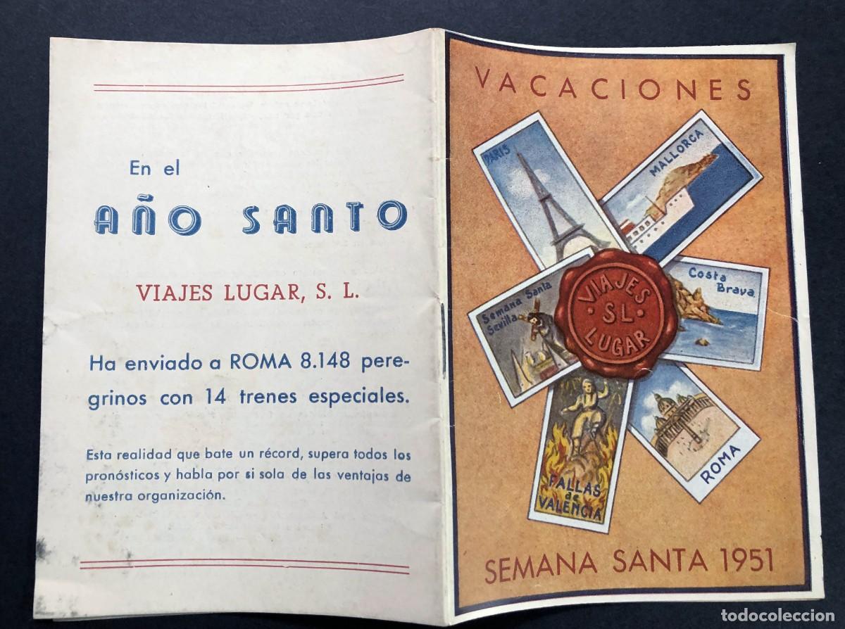 Cat&aacute;logos publicitarios: FOLLETO PUBLICIDAD / SEMANA SANTA 1951 / VACACIONES / VIAJES LUGAR / FALLAS VALENCIA / SEVILLA /