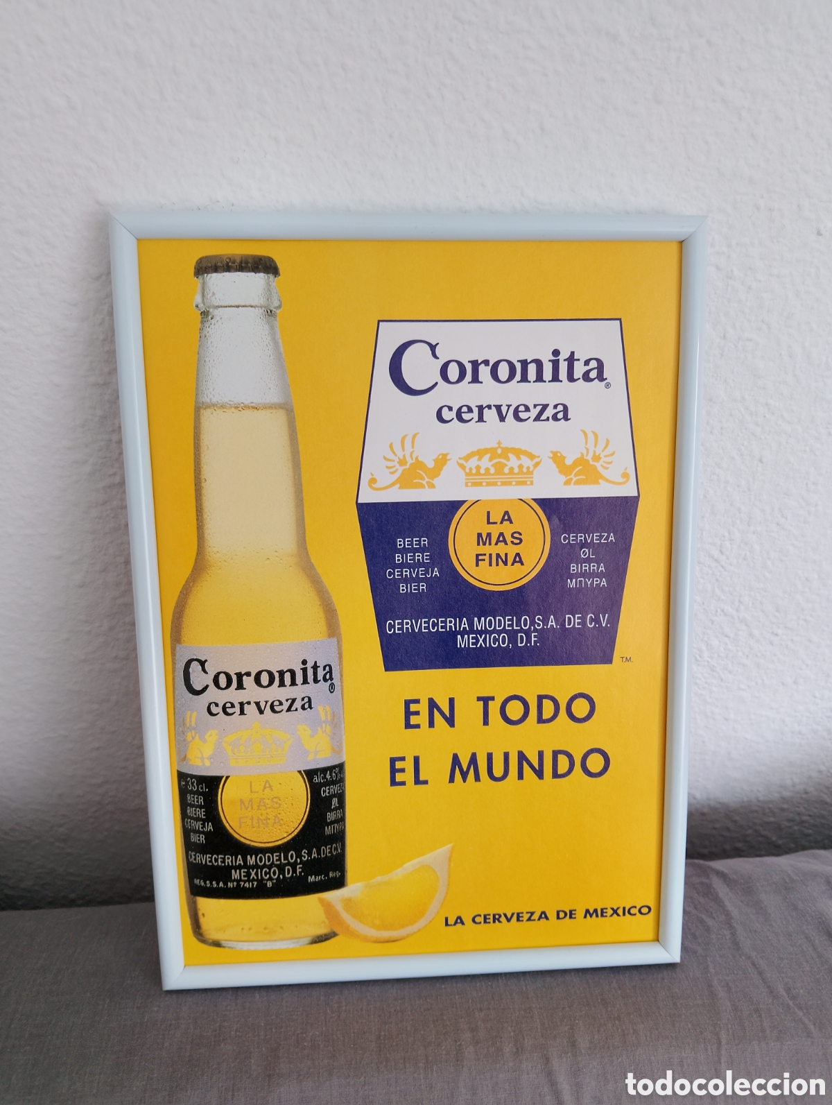 Cat&aacute;logos publicitarios: Coronita cerveza cuadro publicidad retro a&ntilde;os 90 bar