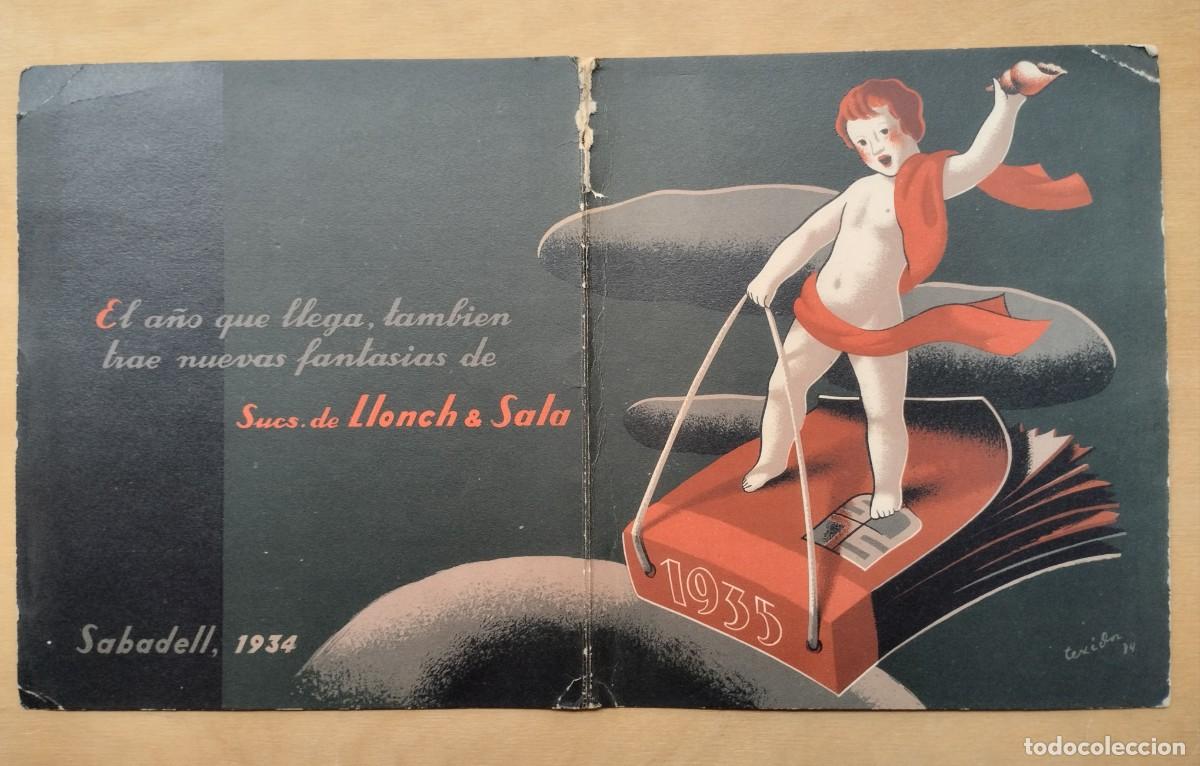 Advertising Catalogs: Publicidad de 1934 de Sucs. Llonch & Sala. Dise&ntilde;o de Teixidor. Industria Textil Catalunya