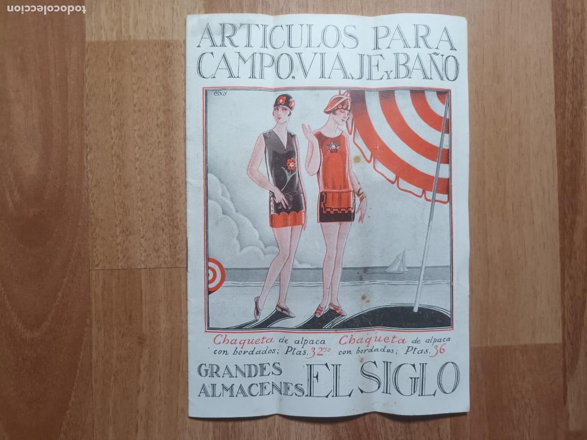 Cat&aacute;logos publicitarios: CAT&Aacute;LOGO GRANDES ALMACENES EL SIGLO VERANO 1927. TRAJE BA&Ntilde;O, JUGUETES, MALETAS, COLONIA, MUEBLE ETC