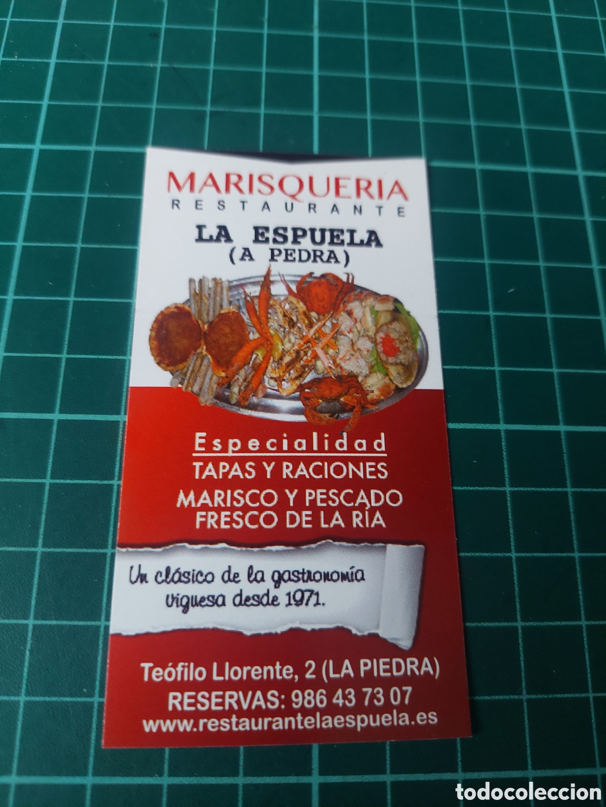 Cat&aacute;logos publicitarios: VIGO TARJETA MARISQUER&Iacute;A LA ESPUELA A PEDRA