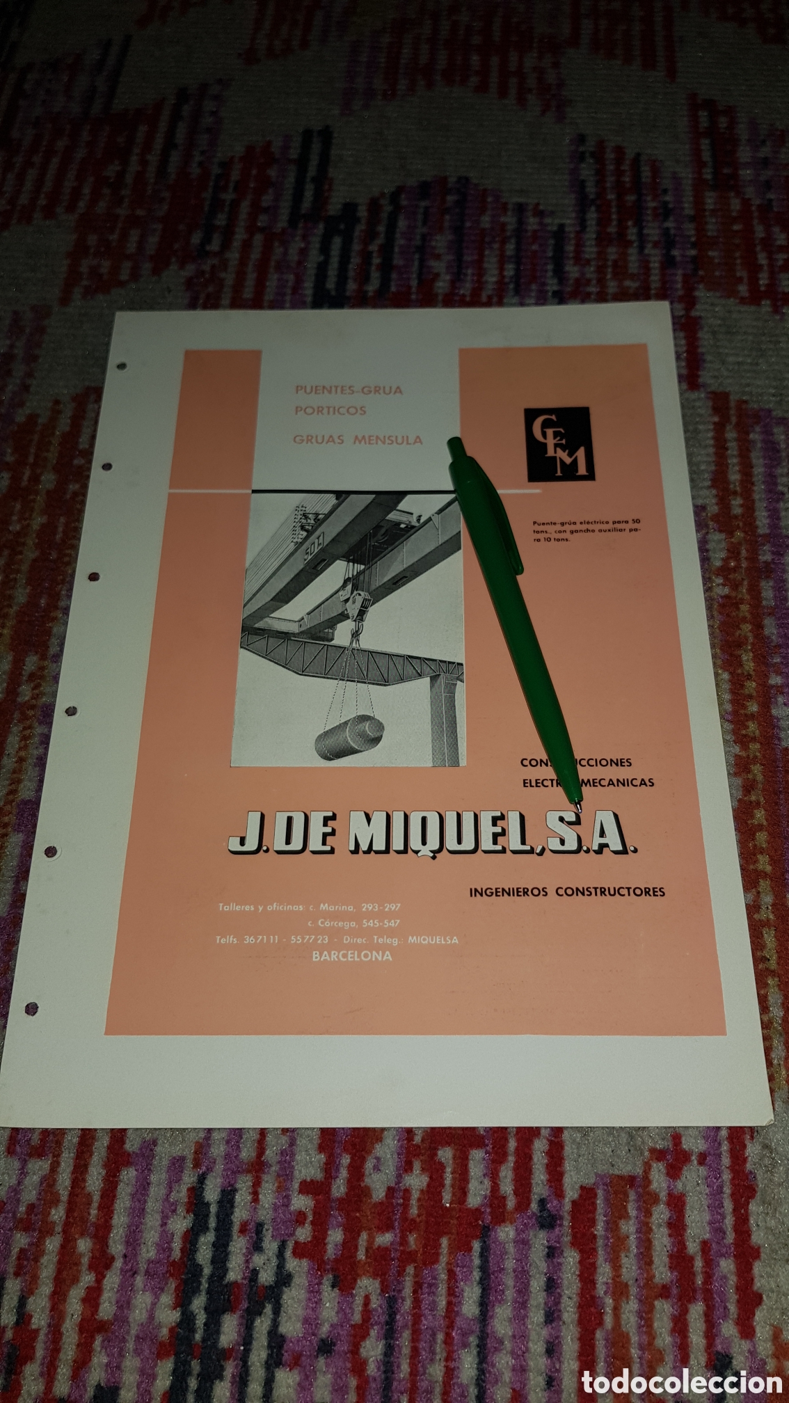 Cat&aacute;logos publicitarios: Construcciones Electro-Mecanicas J.De Miquel S.A