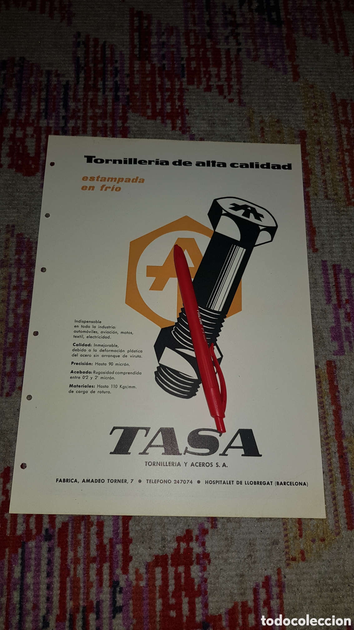 Cat&aacute;logos publicitarios: TASA Torniller&iacute;a y Aceros S.A