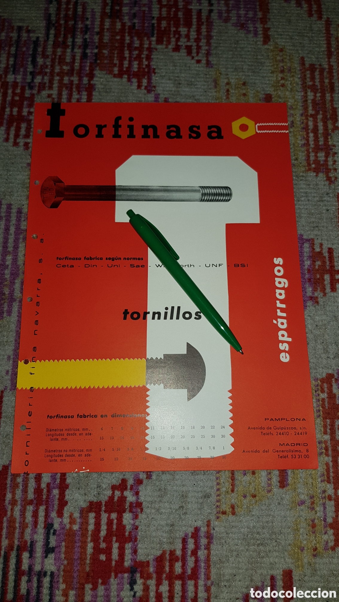 Cat&aacute;logos publicitarios: Torniller&iacute;a fina Navarra S.A