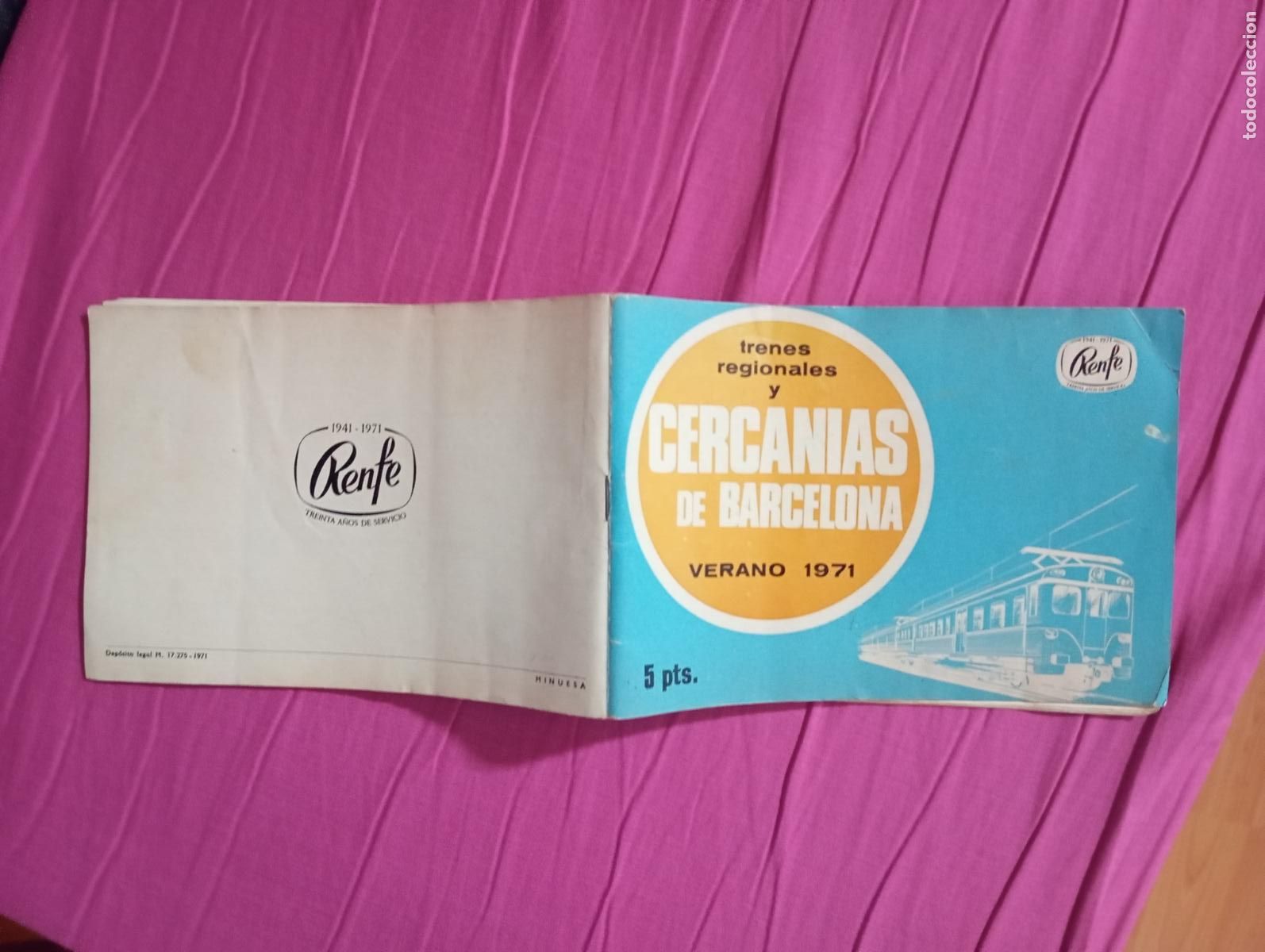 Cat&aacute;logos publicitarios: Trenes regionales y cercanias de Barcelona verano 1971 Renfe