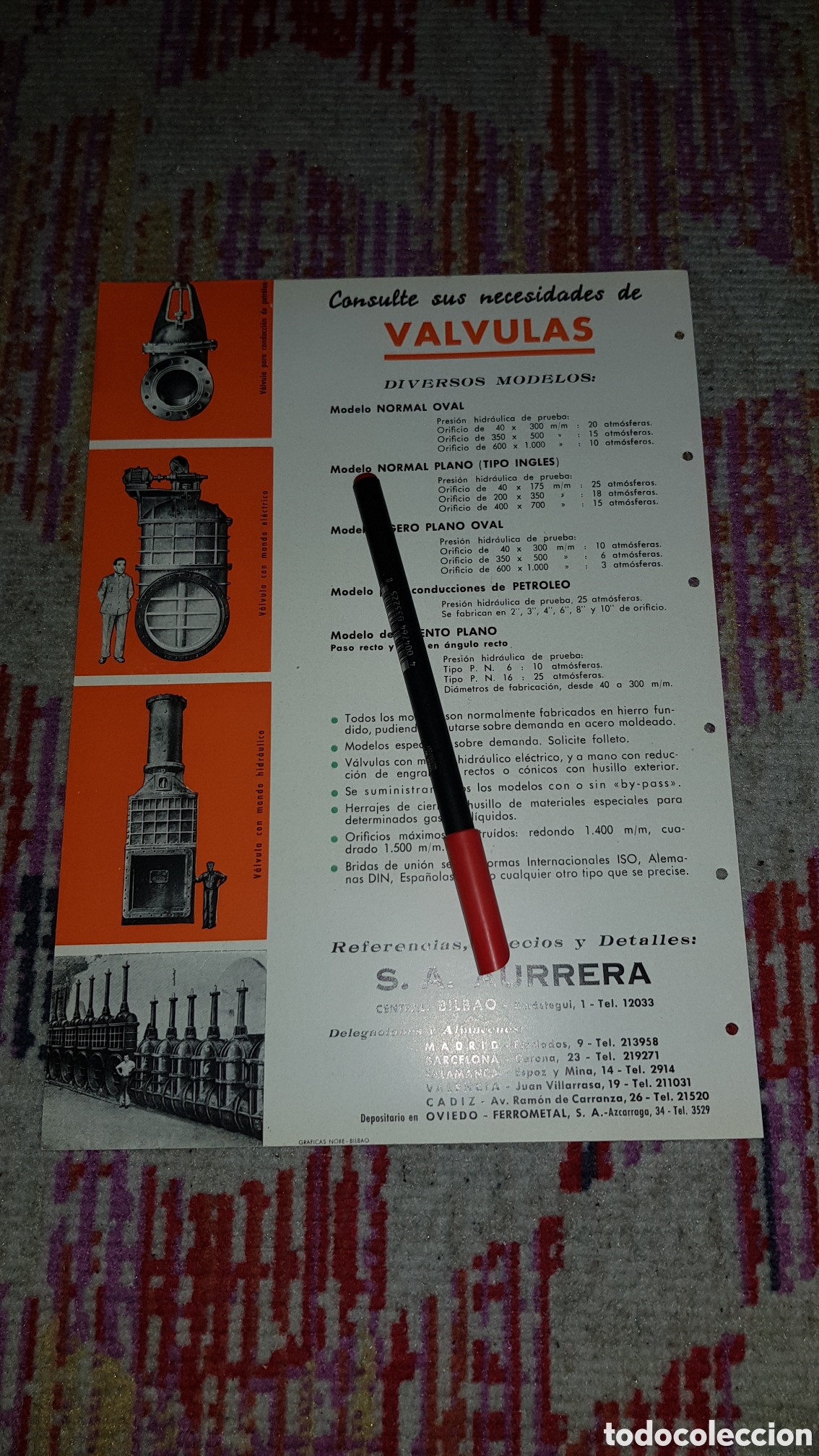 Cat&aacute;logos publicitarios: Valvulas de Compuerta S.A Aurrera Bilbao - Foto 2