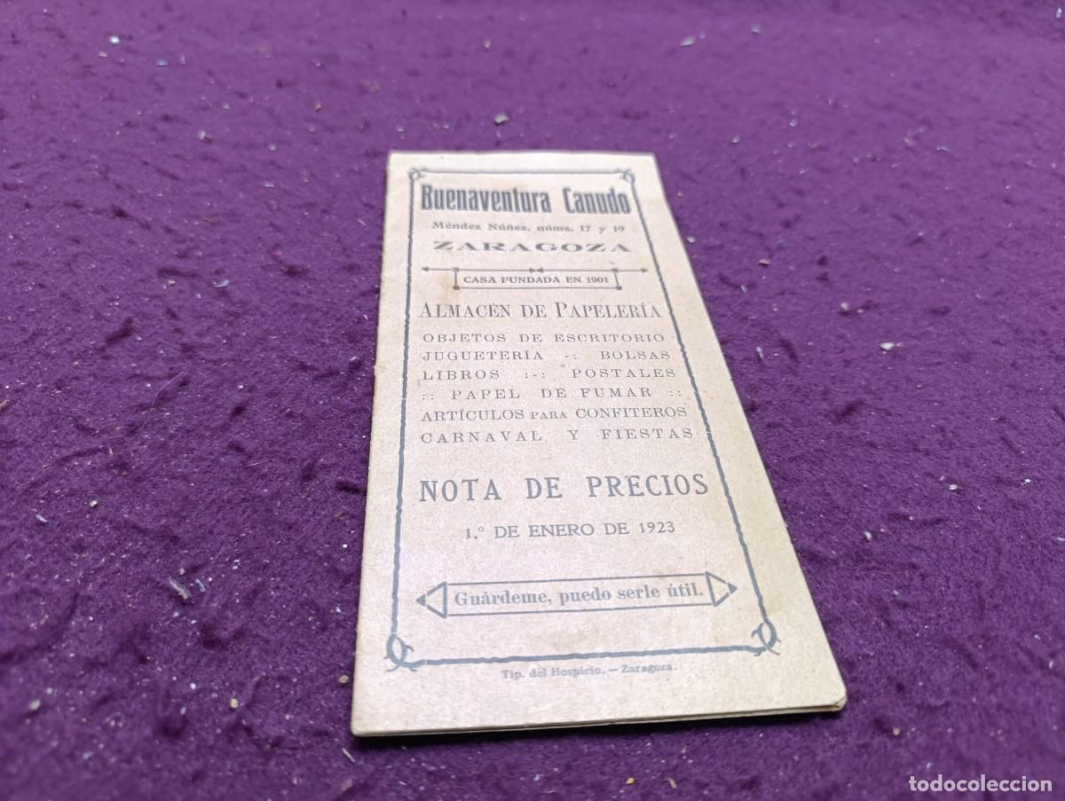 Cataloghi pubblicitari: Antiguo Cat&aacute;logo de Objetos de Papeler&iacute;a, 1923, Buenaventura Canudo, Zaragoza, con precios
