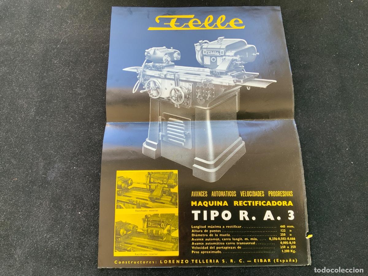 Cat&aacute;logos publicitarios: Folleto publicidad Telle, maquina rectificadora tipo r.a.3, lorenzo telleria Eibar, 1953. 29,5x20cm