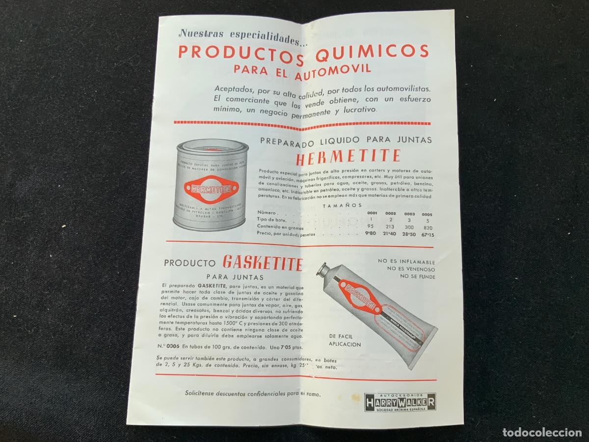 Cat&aacute;logos publicitarios: Catalogo de productos quimicos para el automovil, Harry walker. 1953. 20,7x27cm.