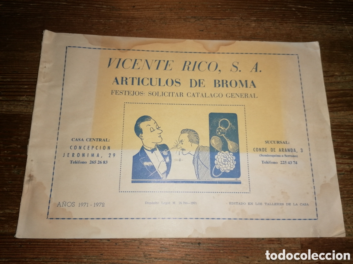 Cat&aacute;logos publicitarios: Cat&aacute;logo Vicente Rico - Art&iacute;culos de Broma - 1971 - 1972