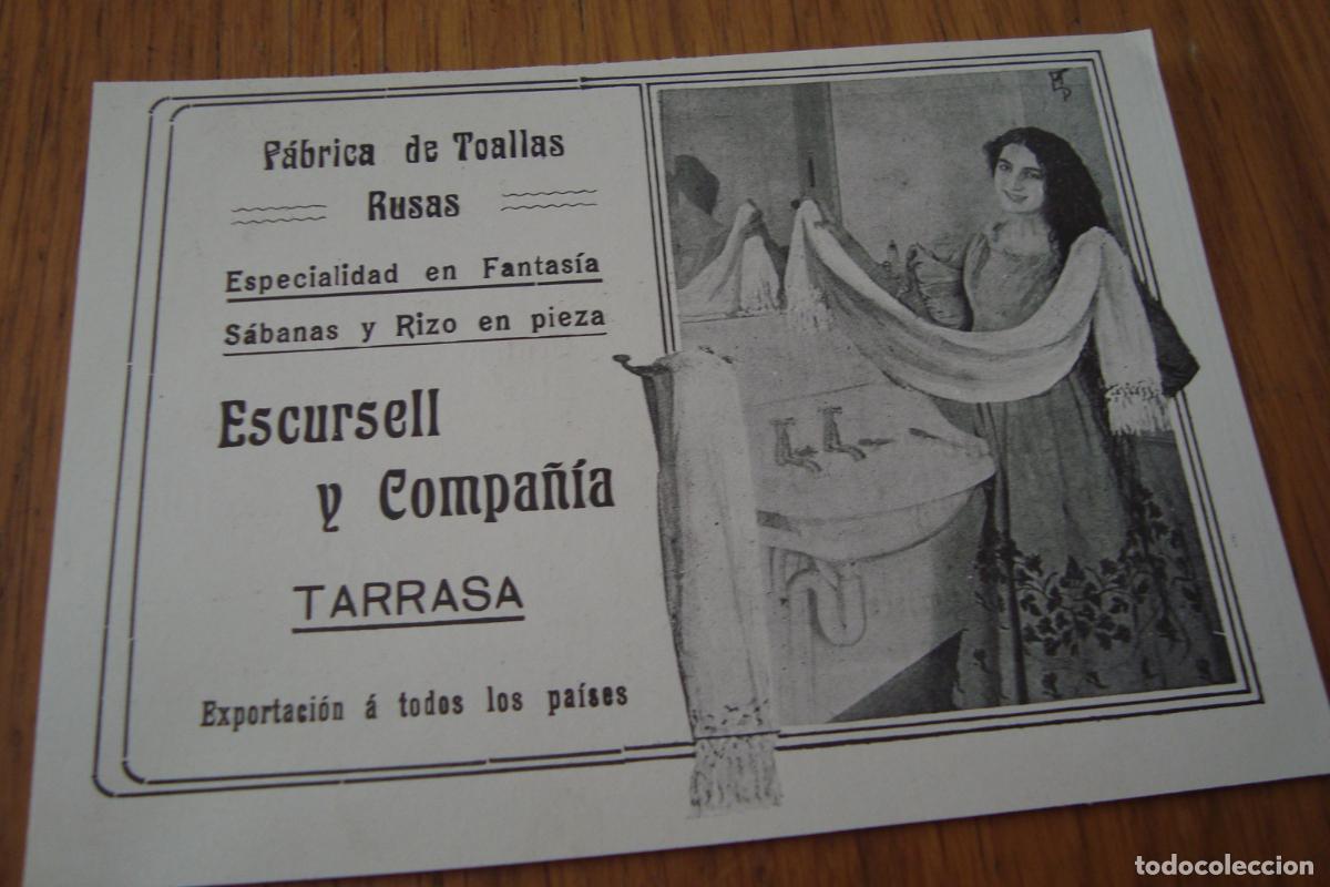 Cat&aacute;logos publicitarios: ANTIGUA PUBLICIDAD ESCURSELL Y COMPA&Ntilde;IA FABRICA TOALLAS. TARRASA A&Ntilde;OS 20