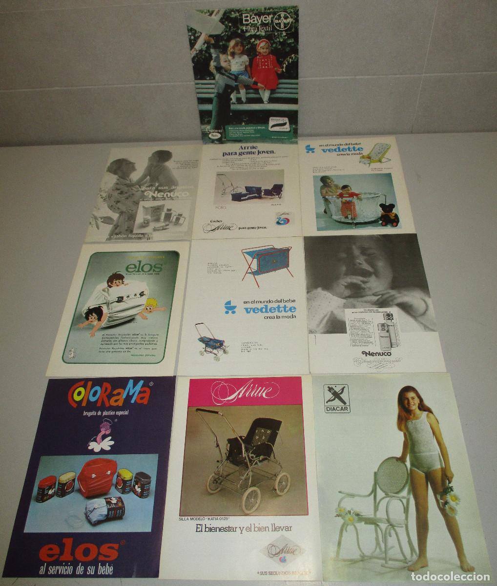 Cat&aacute;logos publicitarios: Lote 10 hojas publicidad revistas productos infantiles, Nenuco, Bayer....a&ntilde;os 70