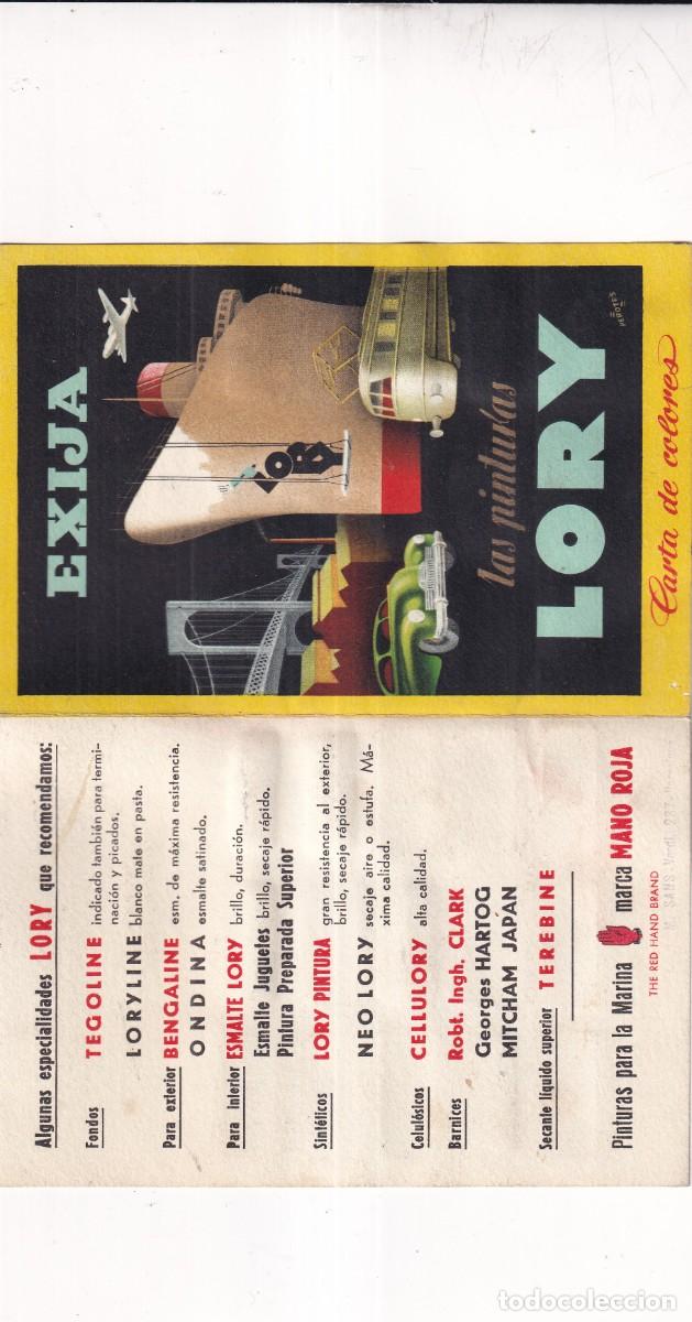Cat&aacute;logos publicitarios: PINTURAS LORY CARTA DE COLORES. PEROTES ILUSTRADOR