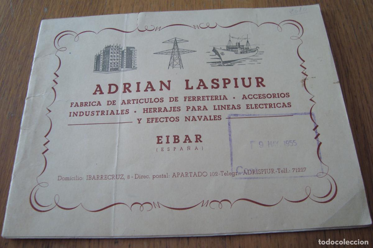 Cat&aacute;logos publicitarios: ANTIGUO CATALOGO ADRIAN LASPIUR. FABRICA ARTICULOS FERRETERIA EIBAR 1955.