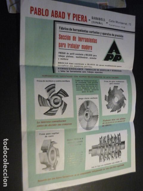 Cat&aacute;logos publicitarios: SABADELL BARCELONA FABRICA HERRAMIENTAS DE PRECISION PABLO ABAD PUBLICIDAD CON SOBRE 1935
