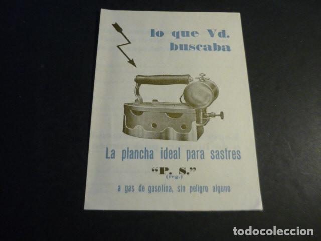 Cat&aacute;logos publicitarios: BADALONA BARCELONA FABRICA PADROS Y SOLER PLANCHA PARA SASTRES PUBLICIDAD 1935