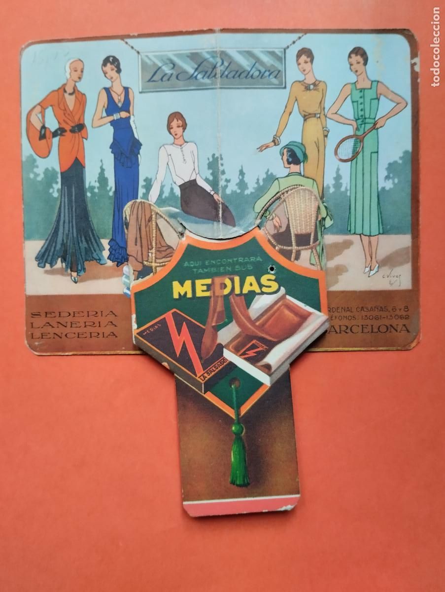 Cat&aacute;logos publicitarios: ABANICO DE CARTON TROQUELADO- LA SALDADORA MEDIAS- SEDERIA LANERIA LENCERIA
