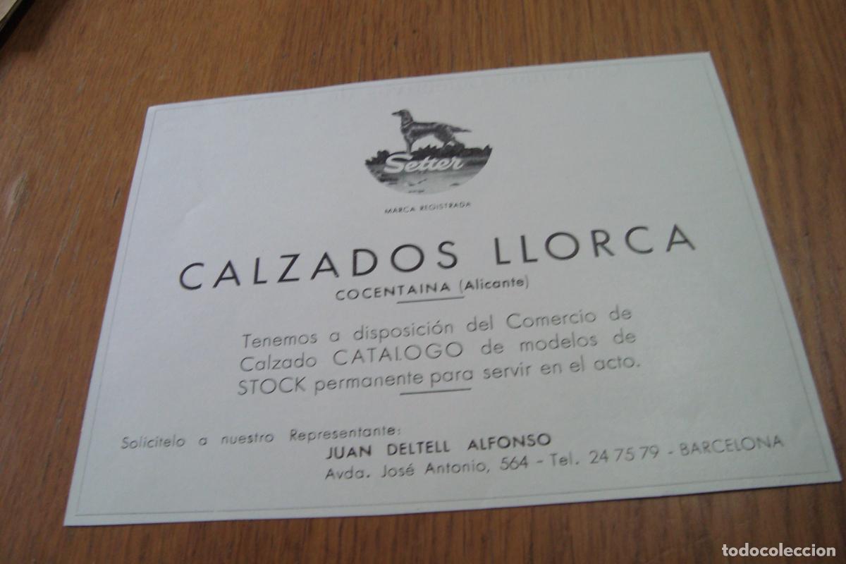 Cat&aacute;logos publicitarios: ANTIGUA PUBLICIDAD SETTER. CALZADOS LLORCA. COCENTAINA ALICANTE. JUAN DELTELL ALONSO REPRESENTANTE.