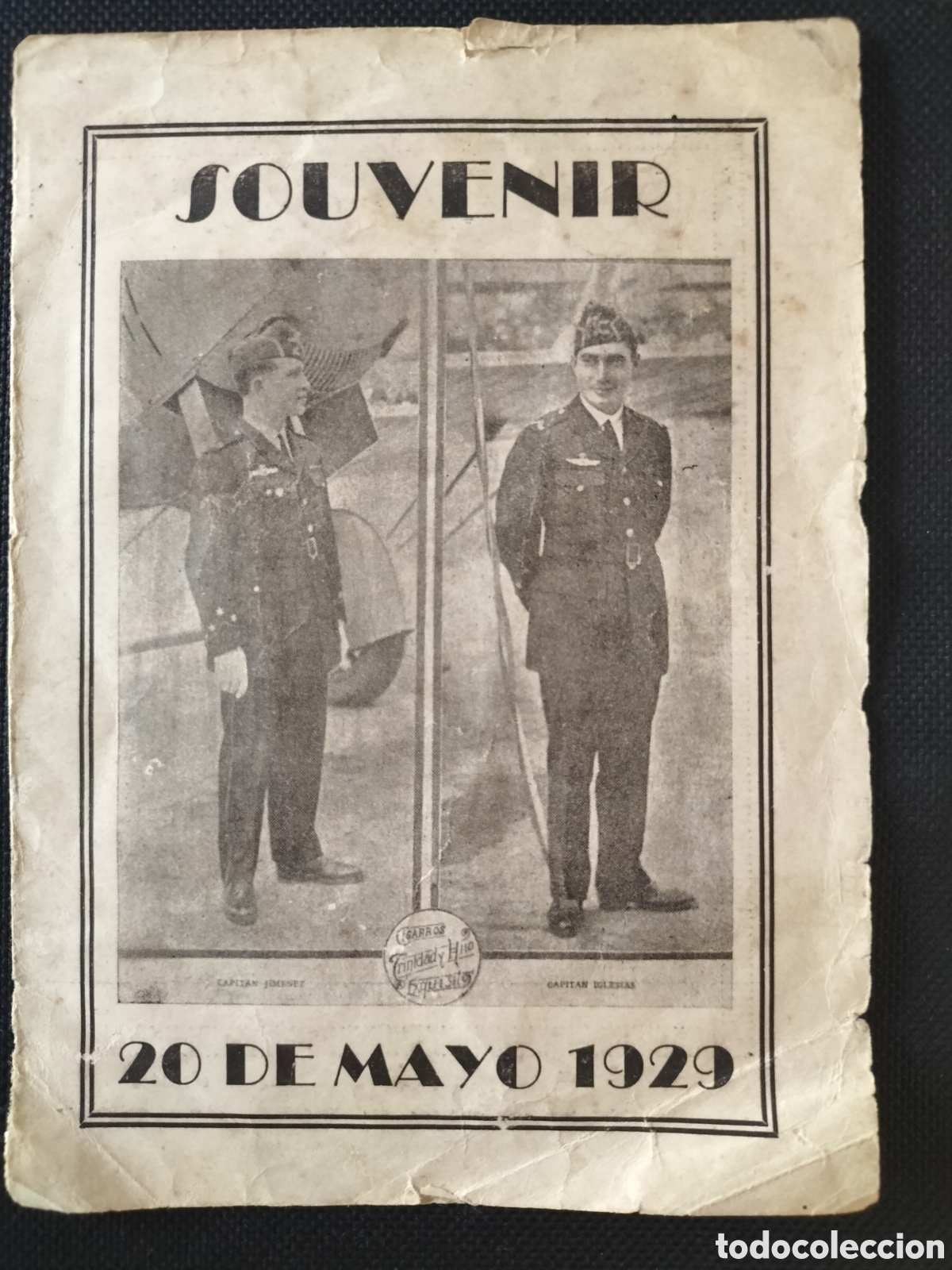 Cat&aacute;logos publicitarios: Souvenir 20 De Mayo 1929. Cigarros Trinidad y Hno.