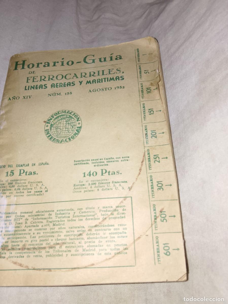Cat&aacute;logos publicitarios: de Ferrocarriles, L&iacute;neas A&eacute;reas y Mar&iacute;timas.Fecha de edici&oacute;n: Agosto de 1952 (A&ntilde;o XIV, N&uacute;mero 158).