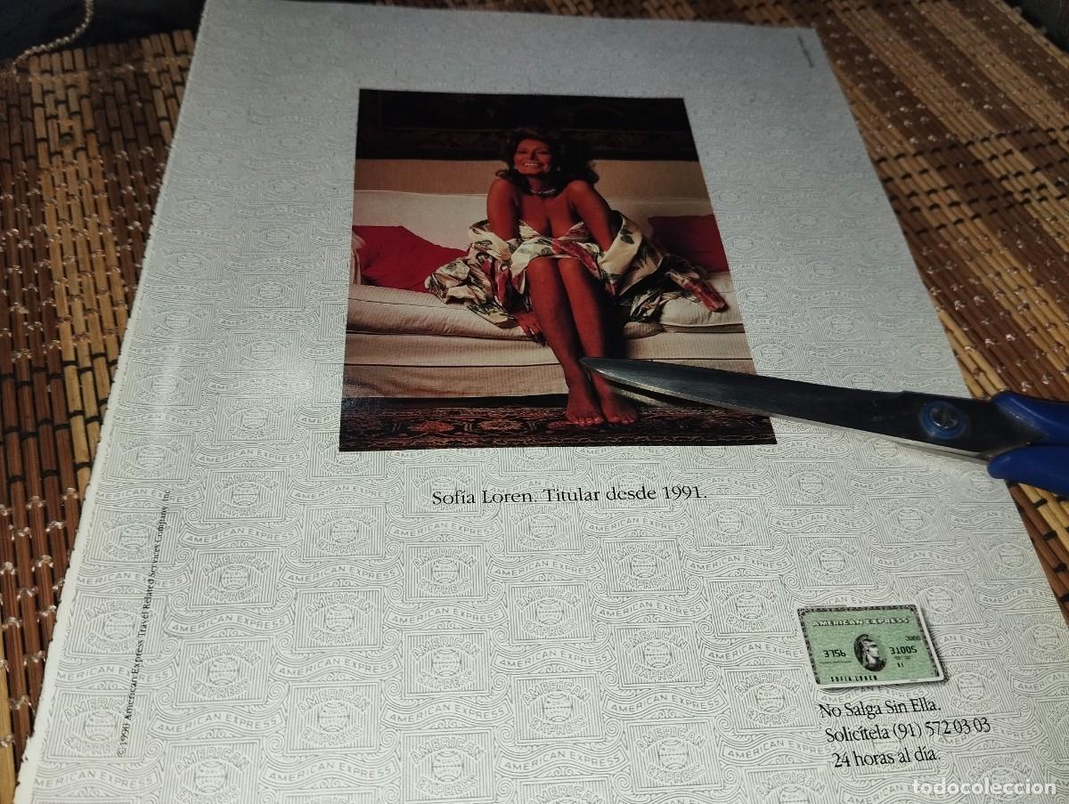 Cat&aacute;logos publicitarios: SOFIA LOREN TARJETA AMERICAN EXPRESS ANUNCIO PUBLICIDAD REVISTA 1992