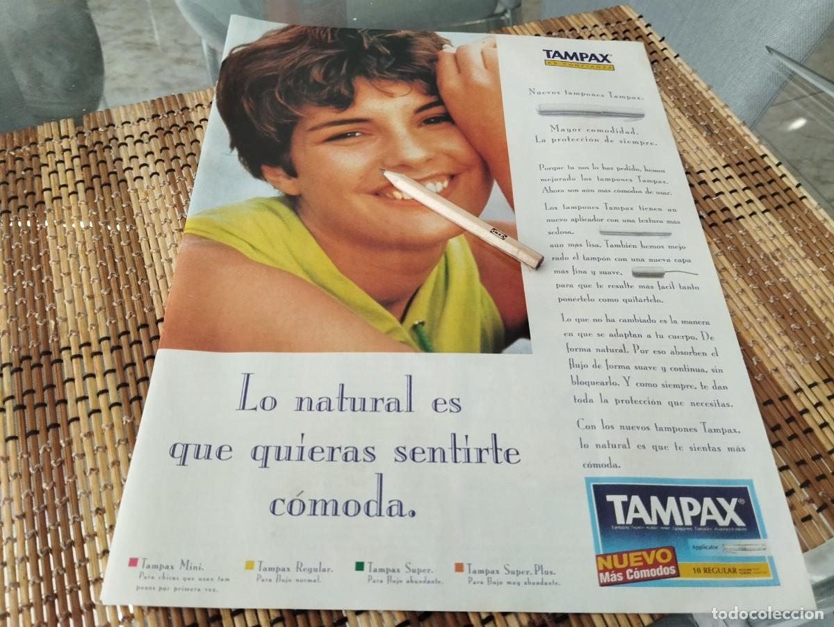 Cat&aacute;logos publicitarios: TAMPAX COMPRESAS MUJER ANUNCIO PUBLICIDAD REVISTA REVISTA 1995 BONITO PARA ENMARCA