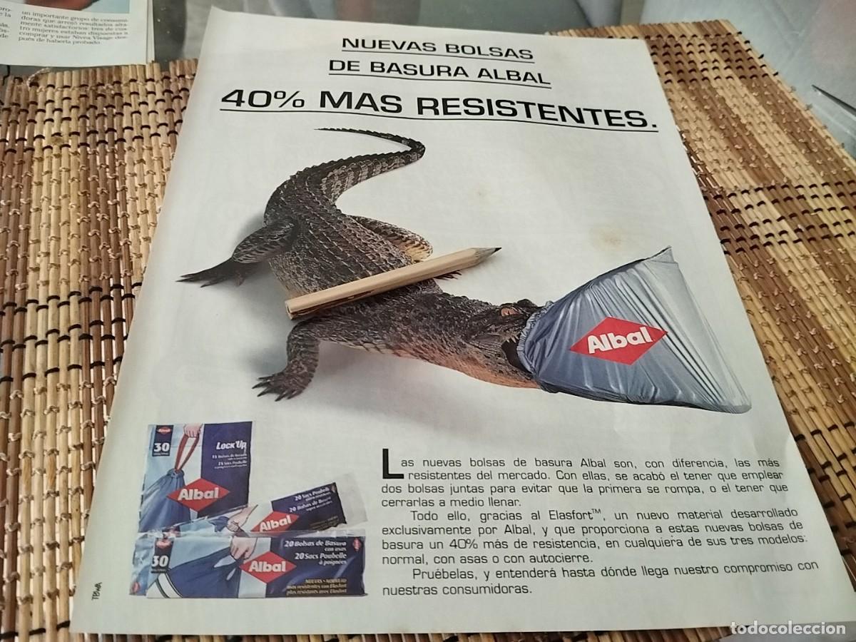 Cat&aacute;logos publicitarios: BOLSAS BASURA ALBAL ANUNCIO PUBLICIDAD REVISTA 1995 BONITO PARA ENMARCAR